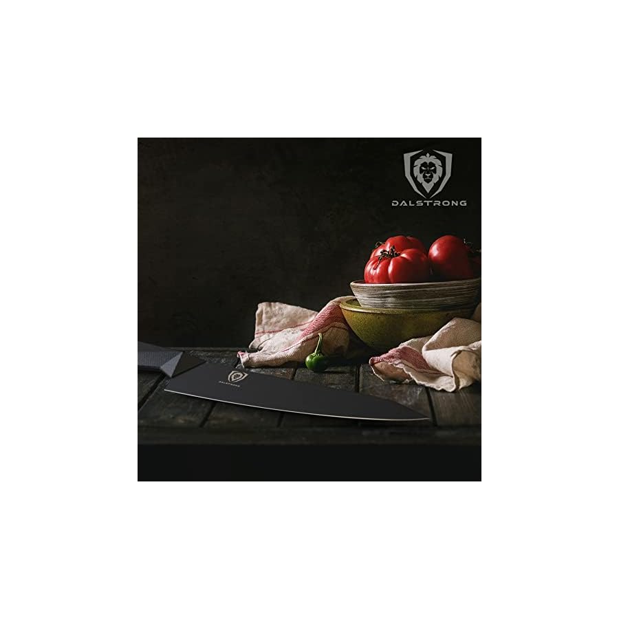 Dalstrong Chef Knife - 8 inch - Shadow Black Series - Black Titanium Nitride Coated - Razor Sharp Kitchen Knife - High Carbon 7CR17MOV-X Vacuum Treated Steel - Chef's Knife - NSF Certified