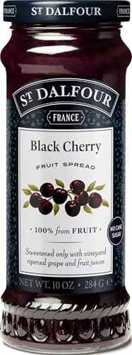 St. Dalfour Black Cherry Fruit Spread - 10oz - 100% from Fruit, No Artificial Ingredients, Non-GMO, No Cane Sugars, All Natural, Made in France