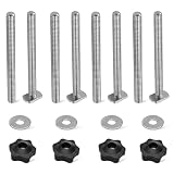 16 Stück Nutensteine M8, T Nut Schrauben Edelstahl Nutensteine Dachträger T Nut Adapter mit Muttern Schrauben und Unterlegscheiben für Holzbearbeitung Werkzeug