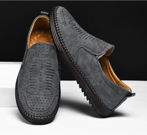 Thefirstyoung Mens Slip Shoes, Orthopedic Leather Dress Loafers, Anti-Slip, Breathable & Comfortable with Arch Support3