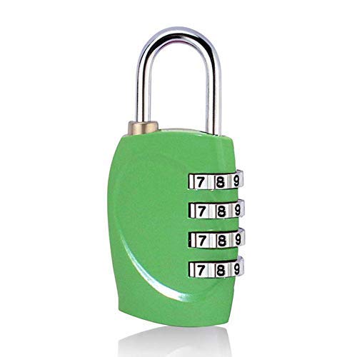 XYXZ Cycling Lock high securityBicycle Lock 4 Dial Digit Password Lock 30X67X14Mm Combination Suitcase Luggage Metal Code Password Lock Padlock-Green