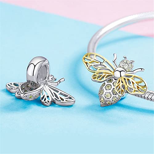 BISAER Hamsa Hand Charm - Sterling Silver, Blue Gemstones Evil Eye, Fits Bangle, Bracelet, Necklace2