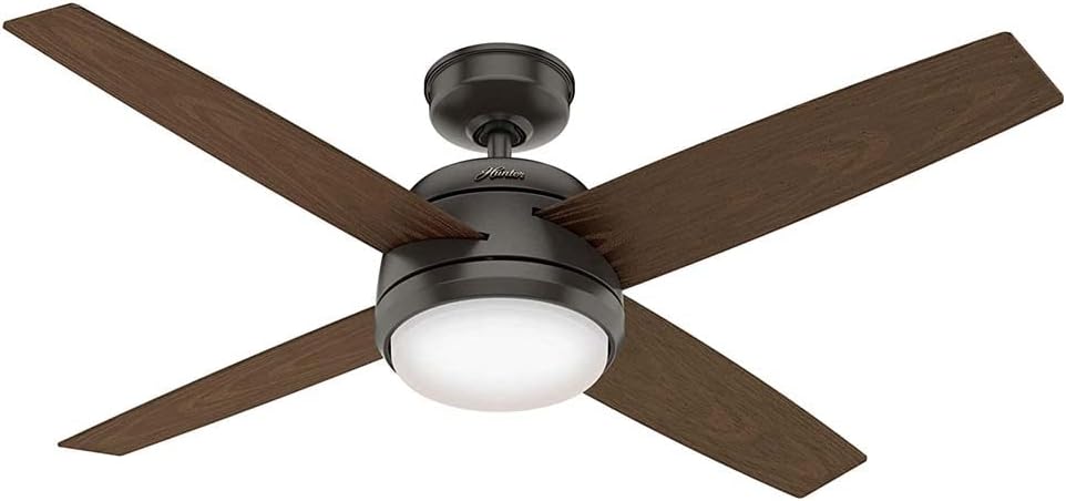 Hunter Oceana Indoor / Outdoor Ceiling Fan with LED Lights and Wall Control , 52", Noble Bronze