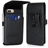 Mopaclle Phone Holster for Samsung Galaxy A12/A52/A53/A71/A73/ A03s A04s/ Note 20 Ultra Note 8 9/ S22 Plus S23+/14 Plus 11 Pro Max, Leather Belt Clip Cell Phone Holster Pouch with ID Card Belt Holder