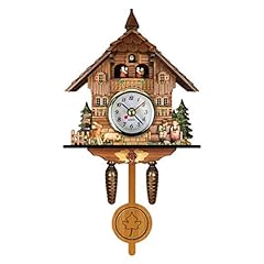 Mrisata Cuckoo Clock Antique Wooden Cuckoo Birdhouse Wall Clock Home Decor Hanging Cuckoo Clock