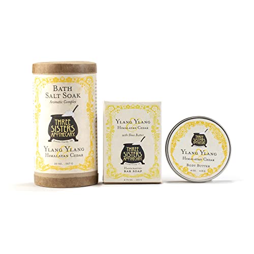 Image of Three Sisters Apothecary Bath & Body 3 Piece Gift Tote (Ylang Ylang & Cedar)