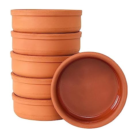 spar-home® Lot de 6 mini cocottes en argile Cover