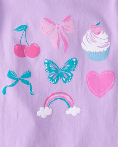 Image of The Children's Place Girls' Short Sleeve Graphic T-shirts (5-Pack)