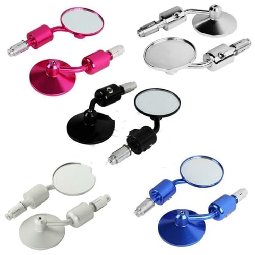 Espejos retrovisores de moto universales CNC azul para manillar de 7/8" 3
