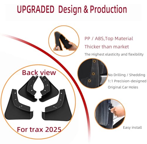 Image of Mud Flaps Kit Compatible with Chevy Trax 2025 2024 Accessories Mud Splash Guard Mud Flap Front and Rear 4pcs