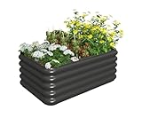 Sprimden 3.0x1.8x1.0ft Raised Garden Bed Kit, Rustproof PP Material Garden Box, Flower Bed with Tool-Free Assembly Design, Rectangular Planter Boxes for Outdoor Vegetables Flower Fruit Herb, Black