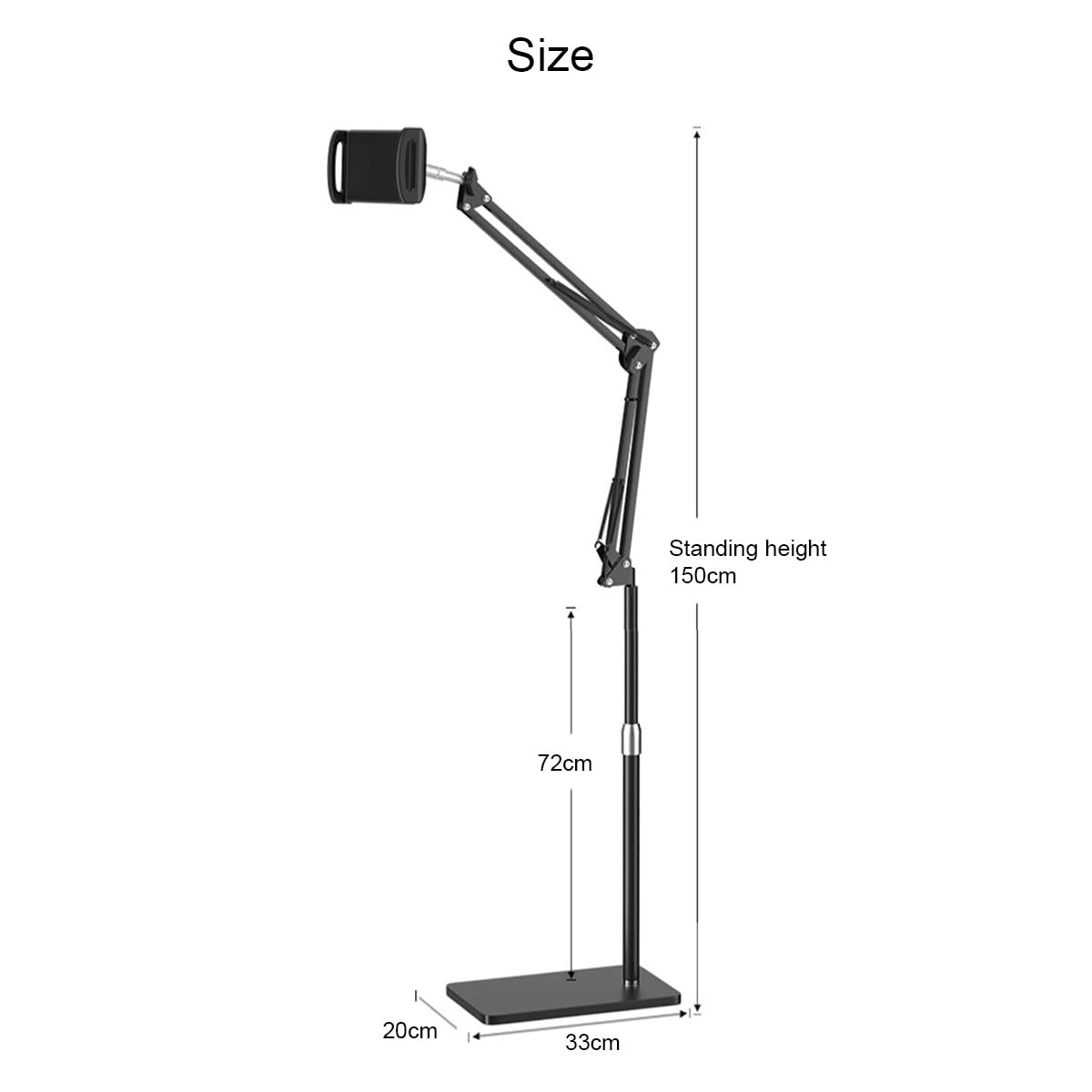 Supporto for braccio flessibile pieghevole regolabile girevole a(Black,1.5m)