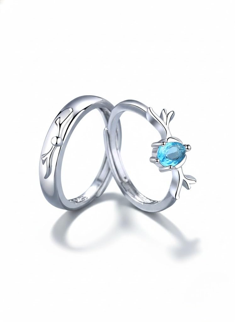 rgulus Regulus Blue ring Rhodium Alloy Couple Ring Set,rng: cpl121 f_QA-picture-10