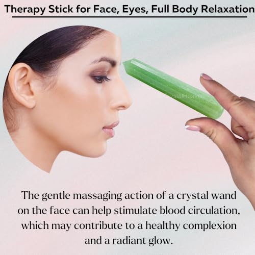 Image of Light Green Aventurine Crystal Wand - Pointed Crystal Wand for Energy Healing, Chakra Balancing, Meditation and Home Decor - Crystals and Healing Stones for Gift
