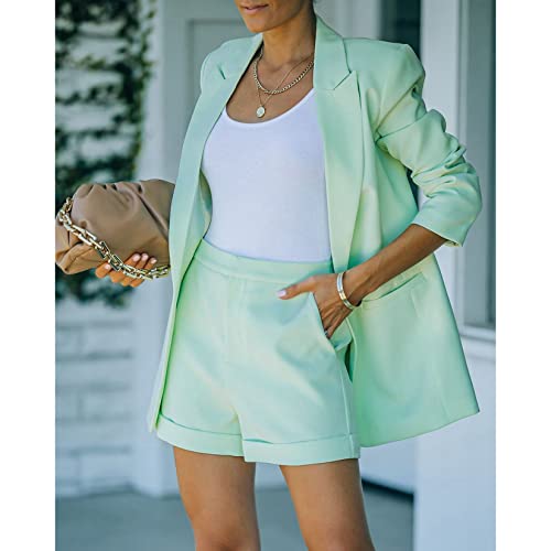 Blazer feminino casual, blazers, leve, frente aberta, manga comprida, botões, cardigã, Roxa, XXG