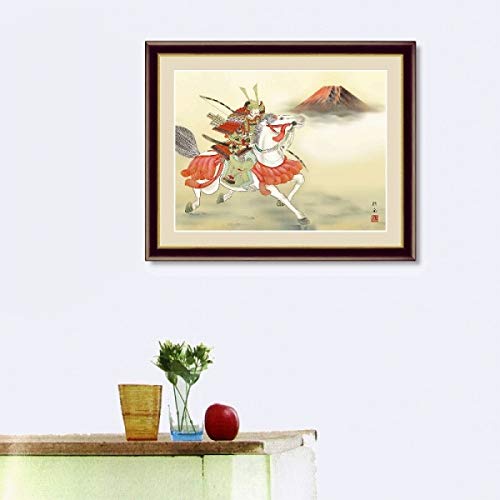 Amazon.co.jp: 長江桂舟『白馬武者(F6号)』高精彩工芸画+手彩 人物画