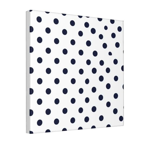 Lienzo decorativo para pared azul marino de 30 x 30 cm, arte abstracto para sala de estar