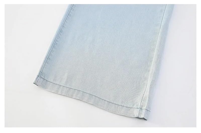 Vaqueros largos de mezclilla de verano for niñas, corte clásico ajustado, elásticos, suaves, cómodos for jugar, ligeros, ajustados, con diseño de pierna recta.