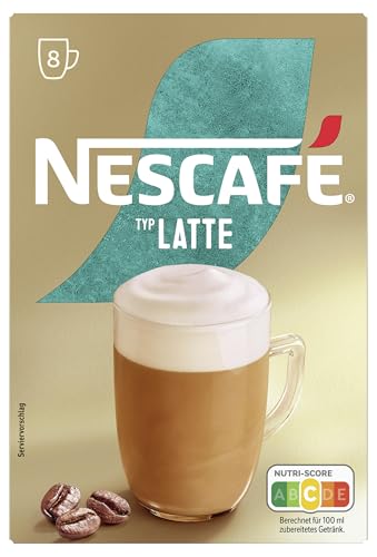NESCAFÉ GOLD Typ Latte, Getränkepulver aus löslichem Bohnenkaffee, koffeinhaltig, 1er Pack (à 8 x 18g Sachet)