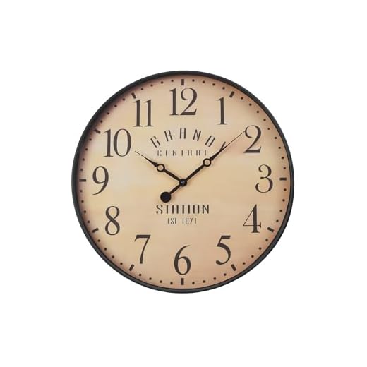 Monarch Specialties I 9053 Clocks, 20" Round, Wall Clock, Antique Brown, Transitional