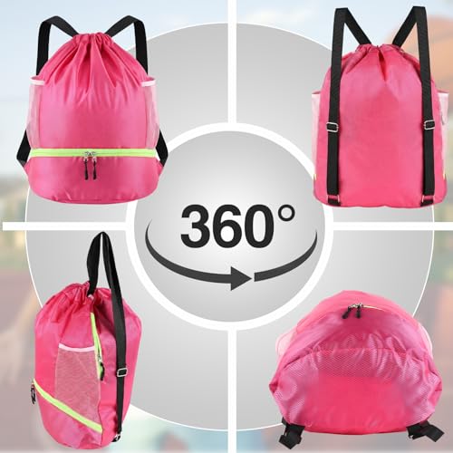 Image of 24 Pcs Gym Drawstring Backpack Bags Bulk with Shoe Compartment for Sports Wet Proof Pocket for Men Women Large (Multicolor)