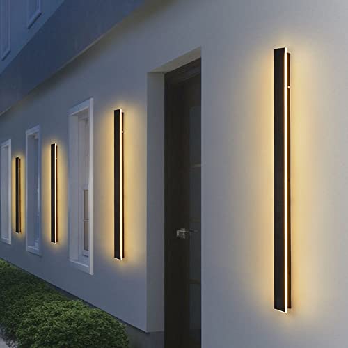Aplique de pared rectangular negro IP65 con tira de aluminio y panel acrílico para baño 2