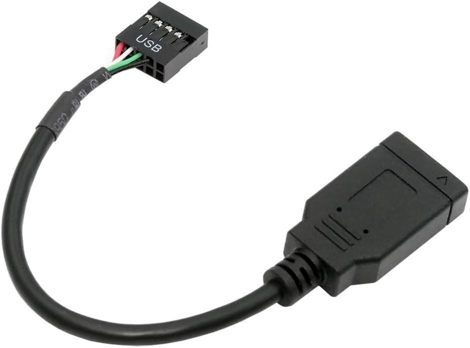 NFHK USB 2.0 9Pin Male to USB 3.1 Type E Key-A Female Front Panel Socket to 9Pin Mainboard Header Extension Cable 0.49FT