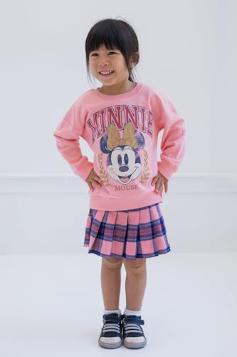 Image of Disney Girls' 2-Piece Fleece Sweatshirt and Pleated Skirt Set Toddler to Big Kid