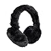 surell Faux Rex Earmuff with Halo Band - Fake Fur Winter Accessory - Warm Fashion Ear Muff - Stylish Ear Warmers - Soft Fuzzy Headwarmer - Fluffy Headwear - (Black)