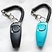 HoAoOo Pet Training Clicker Whistle with Wrist Strap - Dog Training Clickers (Black + Blue)
