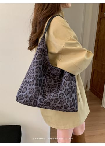 Image of Leopard Tote Bag for Women Cheetah Purse Vintage Hobo Bag Large Capacity Work Tote Bag