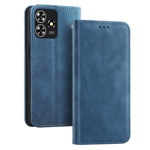 JNERBUYI Coque en Cuir pour ZTE Blade A73 4G/Blade V50 Smart/Axon 50 Lite, Etui à Rabat pour Portefeuille Amie de la Peau et Antichoc, Housse Magnétique Haut...