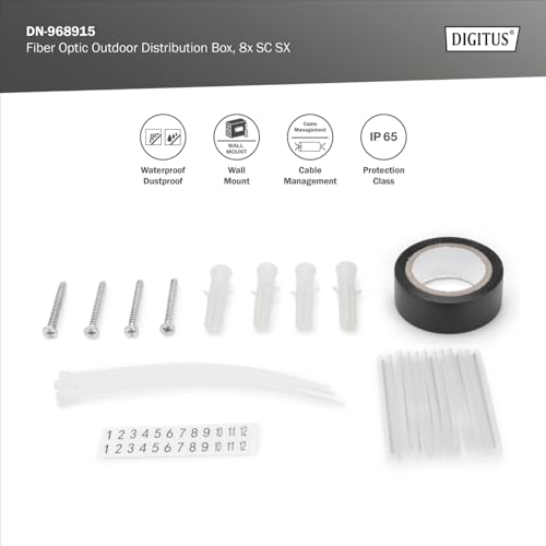 Fibre optique boîtier de distribution 8X LC Duplex DIGITUS extérieur IP44 gris