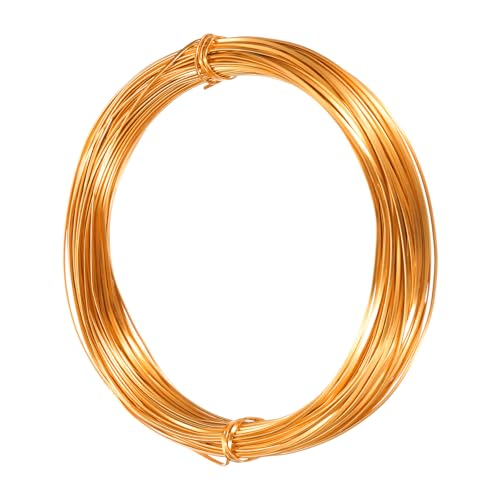 Alambre plano de aluminio dorado para hacer joyas, alambre floral flexible de 0.5 mm de grosor