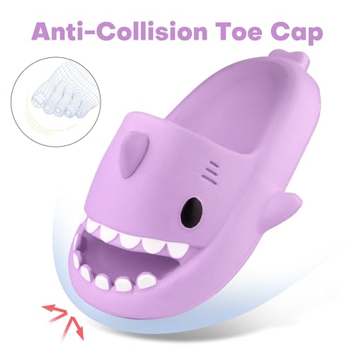 Image of Kids Shark Cloud Slides | Boys Girls Slip On Sandals | Toddler Beach Slippers | Youth Fish Flip Flops Pool Shower Shoes