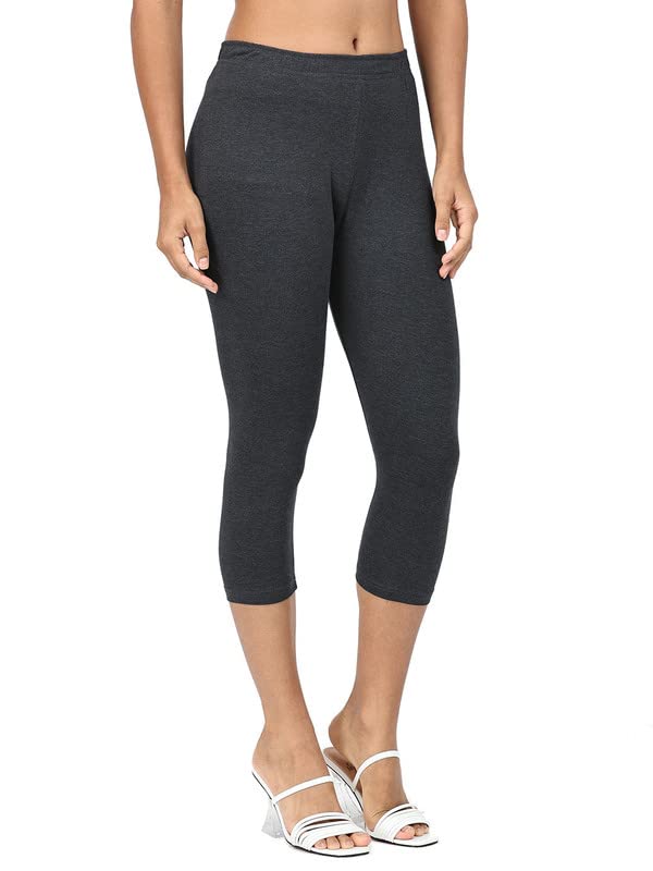 Image of Robinbosky Premium Stretchable Cotton Capri Legging for Women | Suitable for Formal wear & Casual wear | High-End Elastic Makes. The Leggings Squat Proof and Durable for Travel, Yoga, & Workout.