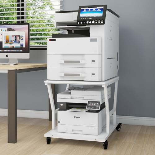 Image of Natwind 2 Tier Printer Stand, 24''x24'',for Large Heavy Printers, White