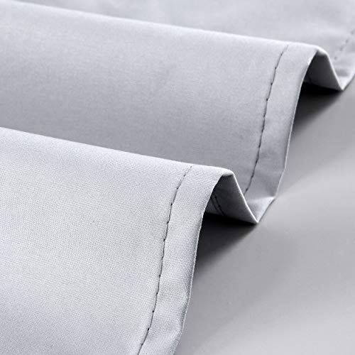 Kitchen Window Tiers - Grommets Top Window Treatment Draperies For Room Darkening Privacy Curtains For Nursery / Café Curtains, 30 W X 36 L Inch, Silver, 2 Panels #TOP3