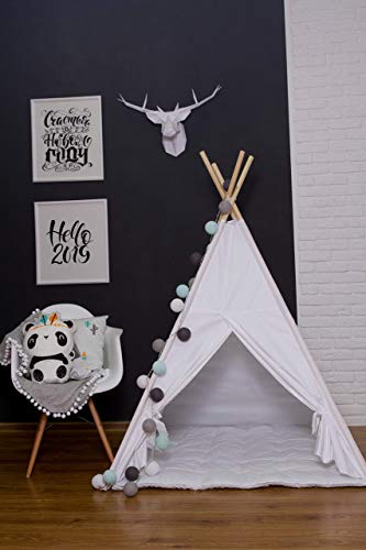 BabyCo Teepee 100% Cotton Play Tent Teepee Tent Wigwam Playhouse Organic Cotton Teepee Tipi Indian Teepee Monochrome Stripes Teepee Tee pee