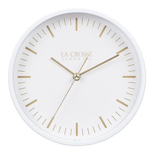 La Crosse Clock 404-3715 6-inch Etta Metal Wall/Table Silent Quartz Clock