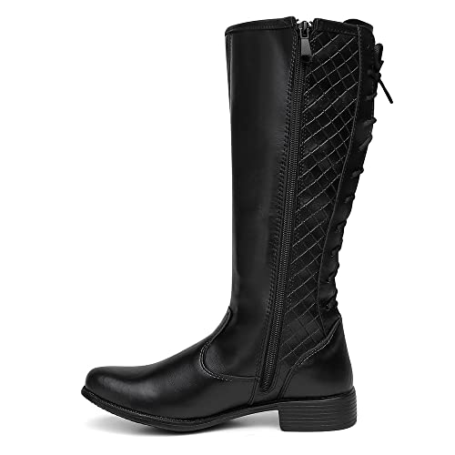 Bota Feminina Cano Longo Montaria Com Ajuste de Amarração - Preto/37