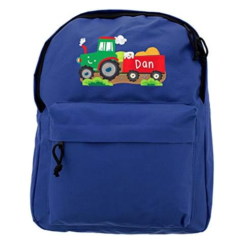 Personalised Blue Backpack - Tractor Cover