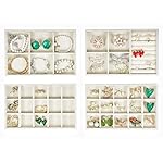 Set of 4 Stackable Jewelry Trays Organizer, Velvet Earring Organizer, Jewelry Organizer Showcase Display Drawer Organizer Storage, Earring Holder Necklace Bracelet Ring Accessary Organizers (Beige) - Image 2