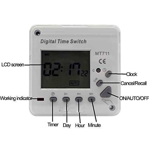 Interrupteur de minuterie numérique JFDBGU MT711 programmable - 4