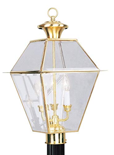 Image of Livex Lighting 2384-02 3-Light Light Fixture, Polished Brass | Traditional design