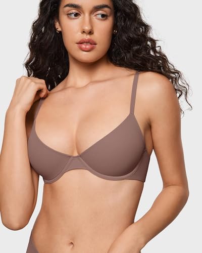 Image of INLYRIC Women's Inbarely Plus Balconette Bra - Lightly Padded Underwire Sexy Tshirt Demi Bras Supportive