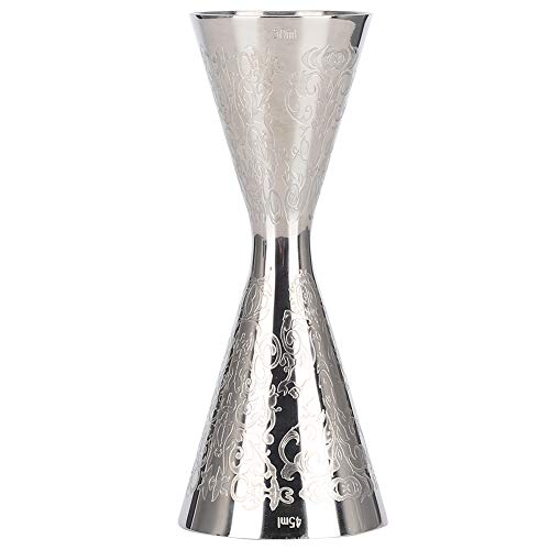 Jopwkuin Jigger, Cocktail Jigger 30Ml 45Ml Hermoso Jigger De Acero Inoxidable con Escala Bebida Copa Medidora De Vino Accesorios De Barra, Herramientas De Bar Accesorios De Barman para Bar En Casa