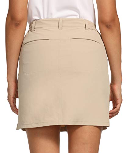 Cqc Women's Athletic Skort Upf 50+ Golf Tennis Sports Casual Skirt With Zip Pockets Khaki M #TOP1