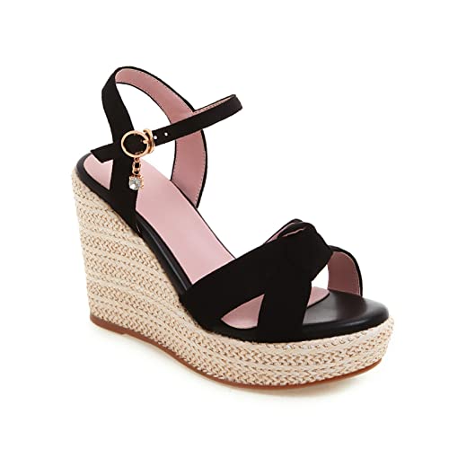 Sandales de 10CM pour femmes avec bretelles tissées style bohème chic