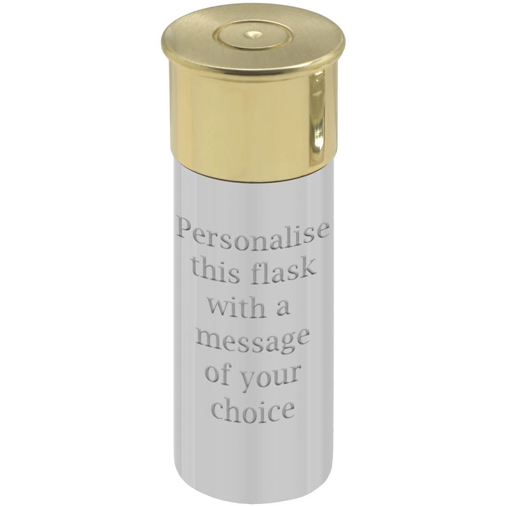 English Pewter Company 4oz Shotgun Cartridge Pewter Hip Flask. Personalised Free Engraving [SF667]